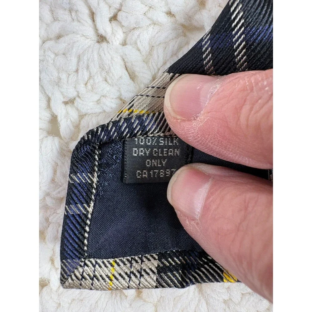 Banana Republic Vintage Men's Silk Tie Plaid Wide 4
